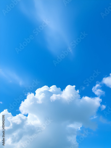 nubes en horizontal con cielo azul celeste photo