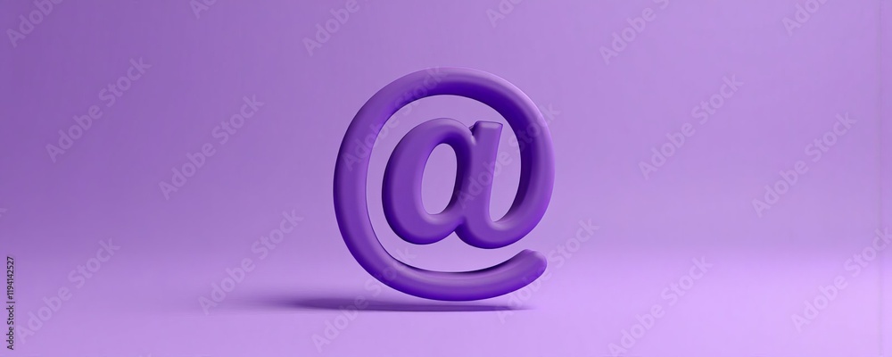 Purple at symbol on purple background Purple at symbol on purple background
