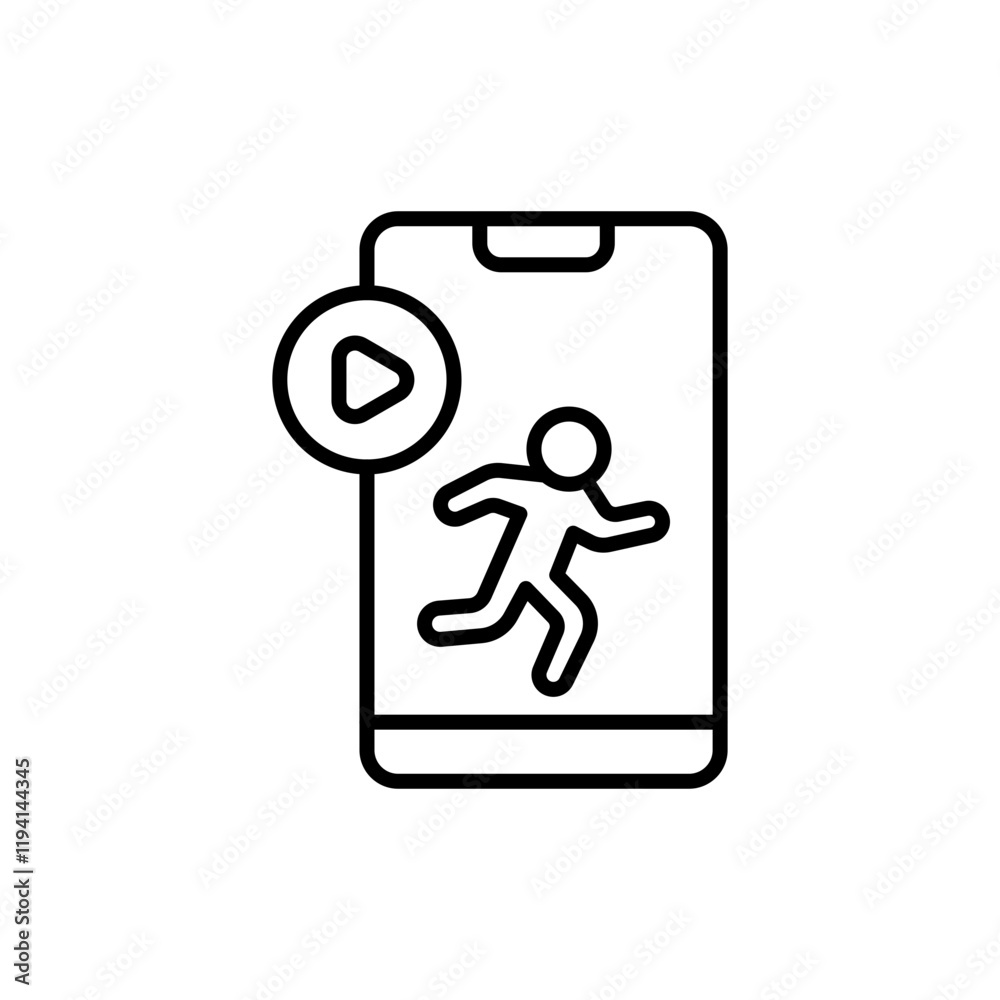 Runner app outline icons, minimalist vector illustration ,simple transparent graphic element .Isolated on white background Runner app outline icons, minimalist vector illustration ,simple transparent graphic element .Isolated on white background
