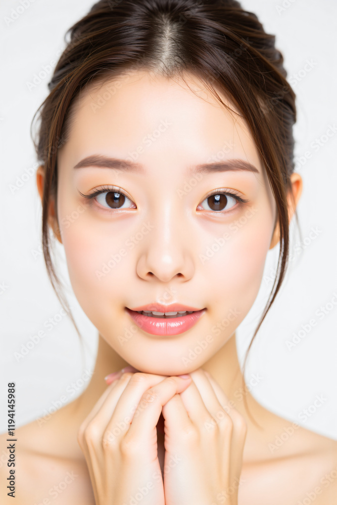 Portrait of natural glow beauty skin close up Portrait of natural glow beauty skin close up