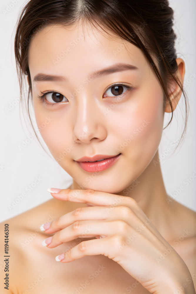 Portrait of natural glow beauty skin close up Portrait of natural glow beauty skin close up