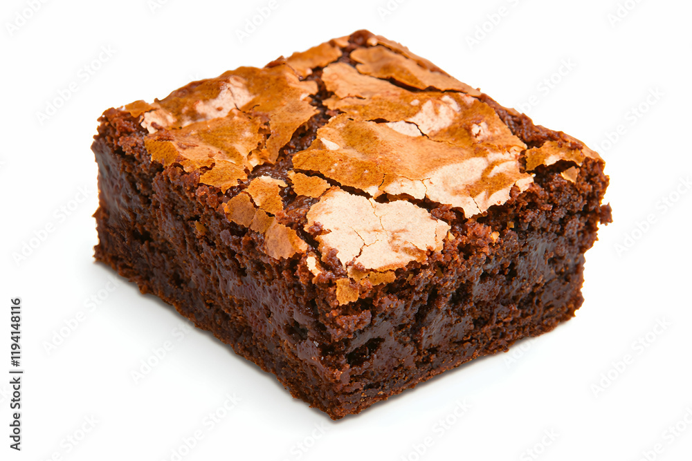 Deliciously Fudgy Brownie Square with Cracked Chocolate Top Deliciously Fudgy Brownie Square with Cracked Chocolate Top