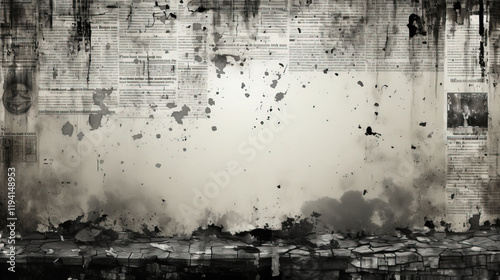 An Background Of A Newspaper Article With Writing On Its Edge