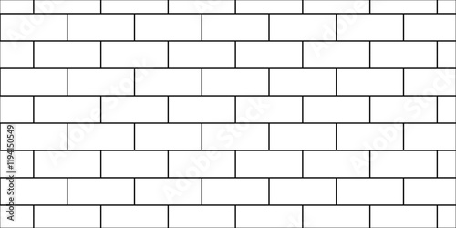 Empty brick wall vector brickwork construction vintage architecture block row black line room, masonry, rough kitchen and bathroom texture background.	