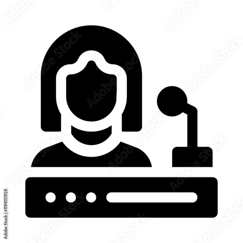 News Anchor glyph icon