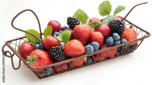Fresh strawberries, blueberries, blackberries, and cherries
