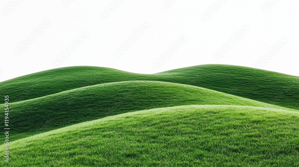 Lush Green Hills with Smooth Curves Under Bright Clear Sky Lush Green Hills with Smooth Curves Under Bright Clear Sky