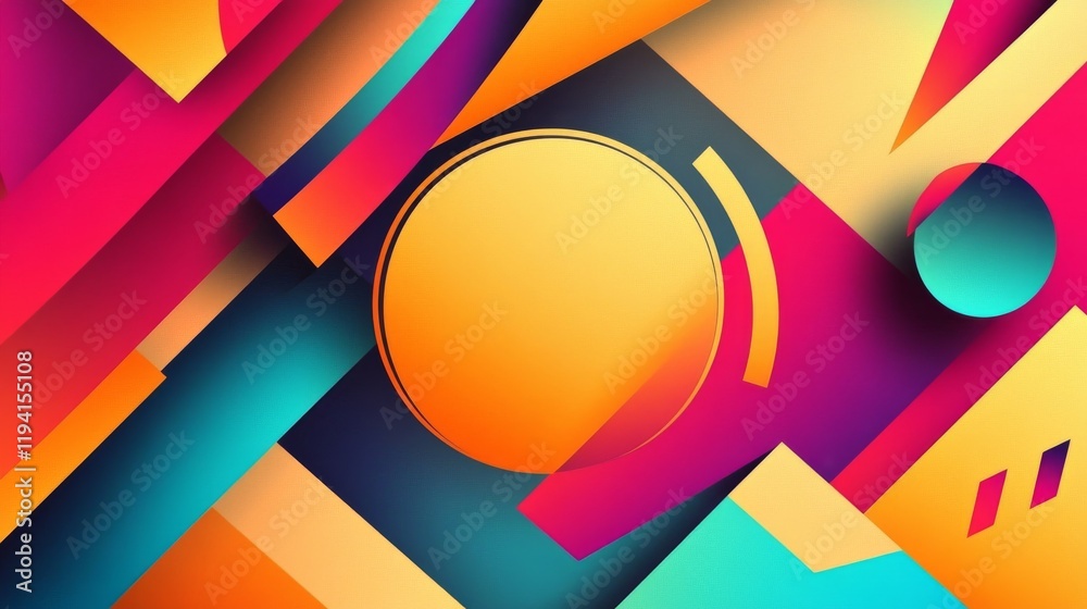 Fototapeta premium A bold abstract gradient background.featuring bright primary colors and geometric shapes.emphasizing creativity and innovation.ideal for educational content