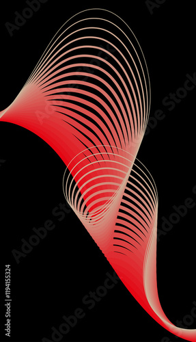 An abstract background with a spiral shape with a red-beige gradient.