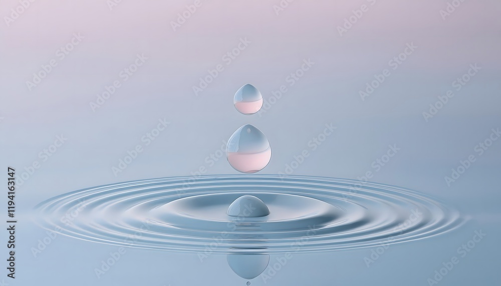 Goal of life, growth and, motivation concept: Water droplet creating ripples on a calm pond, small actions grow impact. Goal of life, growth and, motivation concept: Water droplet creating ripples on a calm pond, small actions grow impact.