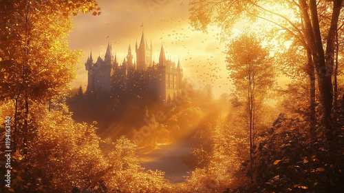 Castle Hohenzollern in Summer at golden hour