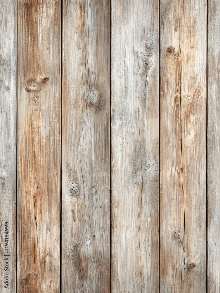 Naklejka premium A close-up of weathered wooden planks, showcasing a rustic texture with varying shades of brown and gray.