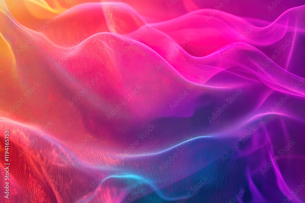 Fototapeta premium Vibrant abstract waves in mesh texture.