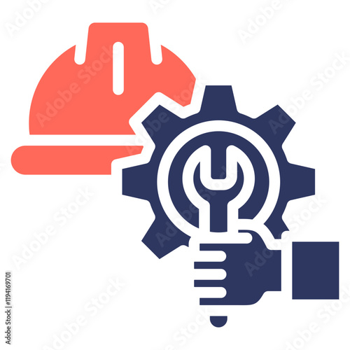 Engineer glyph color icon