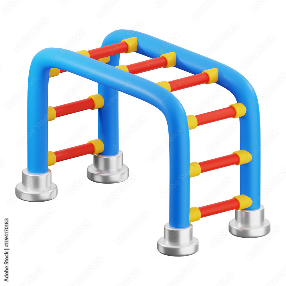 3d Monkey Bars icon. Suitable for illustrating outdoor recreational spaces in children's books or websites 3d Monkey Bars icon. Suitable for illustrating outdoor recreational spaces in children's books or websites