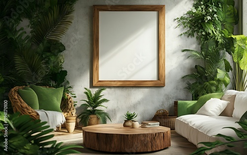 Lush Indoor Jungle Room Mockup photo