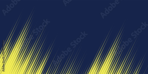 Yellow halftone on blue background. Vector dotted sparkles or halftone shine pattern texture Pop Art Style Background. dots halftone