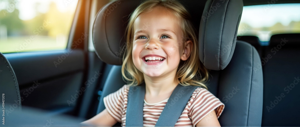 Happy baby in car seat, safe ride Happy baby in car seat, safe ride