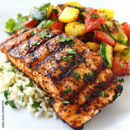 Blackened Redfish with Cilantro Rice photo