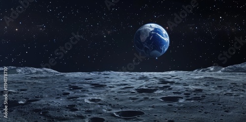 earth seen from the moon's surface