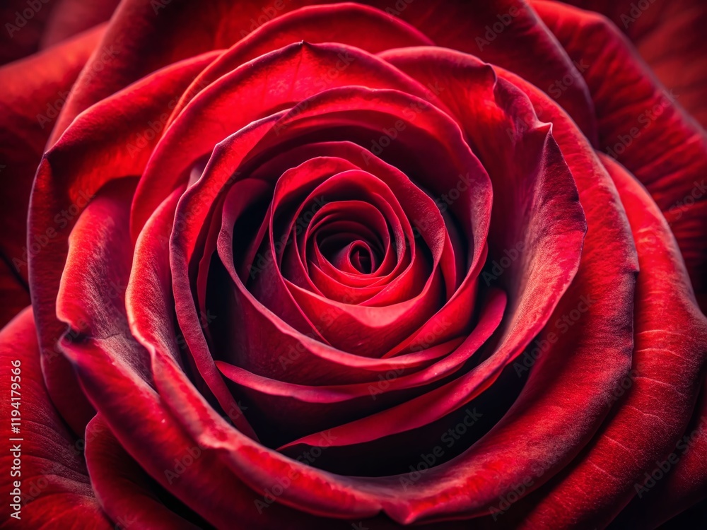 Obraz premium Close-up of a Big Beautiful Red Rose, Lush Petals, Floral Photography