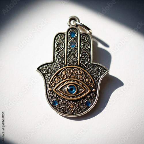 jewelry pendant in the form of an eye with a blue pattern Jewish Hamsa