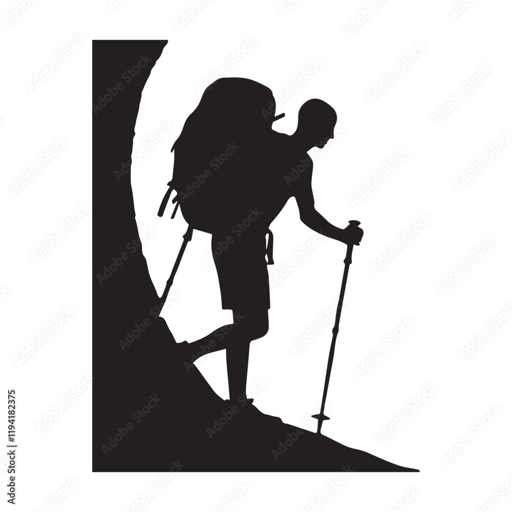 PrintHiking man Silhouettes. hiking man with rucksacks silhouette. hiker with backpack, vector silhouettes. mountaineer climber hiker people. Backpacker. walking with the aid of trekking poles. PrintHiking man Silhouettes. hiking man with rucksacks silhouette. hiker with backpack, vector silhouettes. mountaineer climber hiker people. Backpacker. walking with the aid of trekking poles.