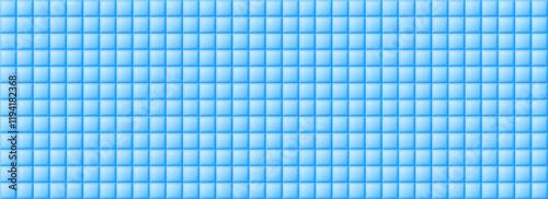 Seamless blue tile pattern. Square ceramic tiles texture for bathroom wall, kitchen floor, pool. Repeating mosaic grid background. Repeated turquoise tiled wallpaper. Vector backdrop