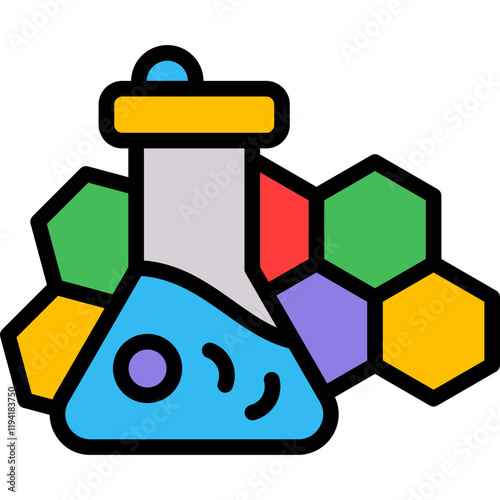 Chemical lineal color icon