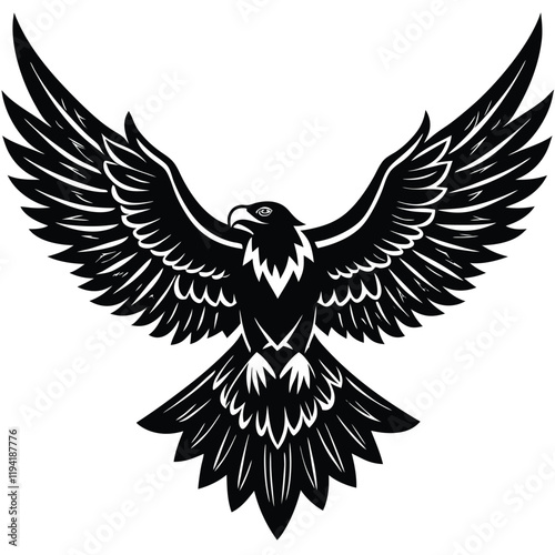 soaring eagle with wings spread wide