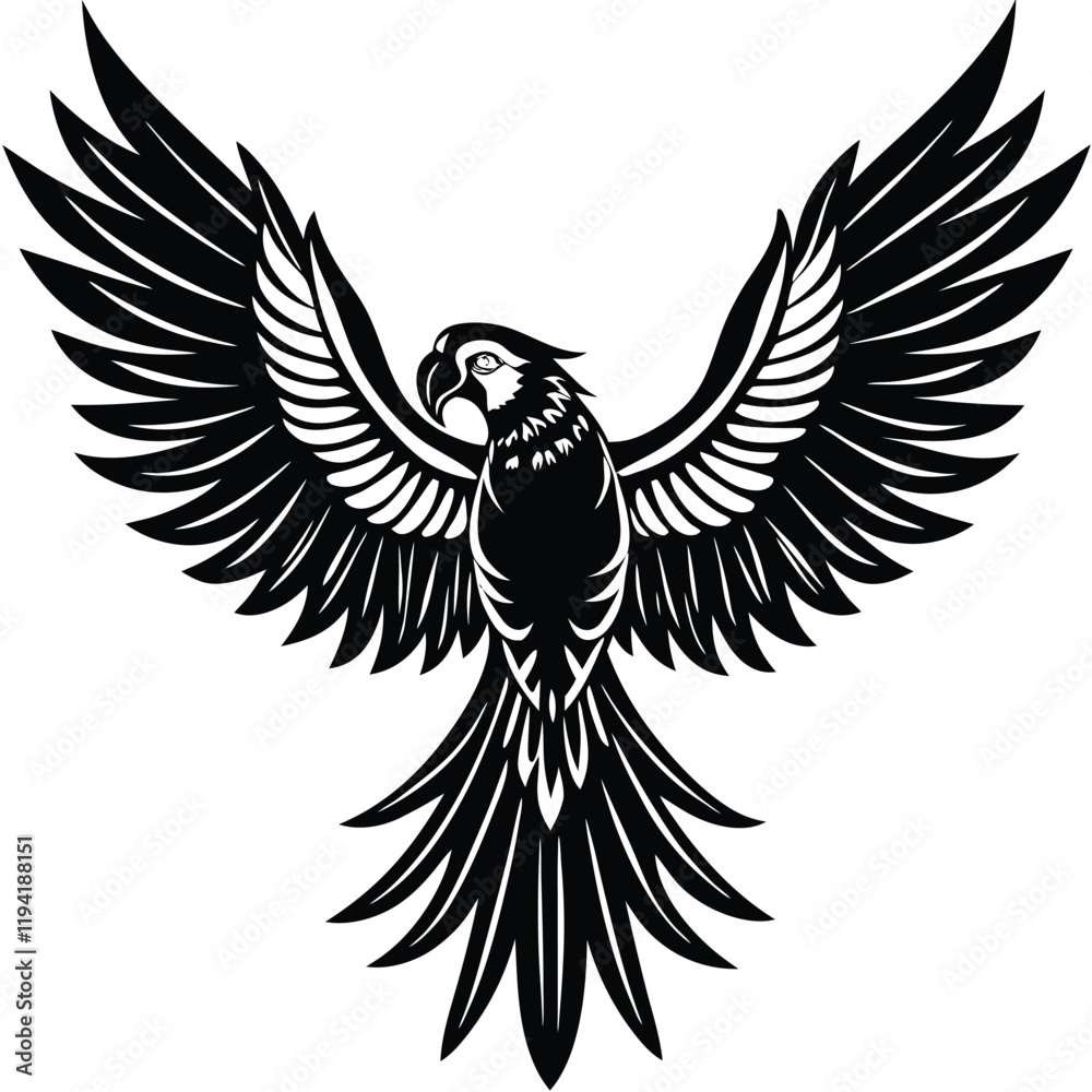 Fototapeta premium macaw spreading its vibrant wings