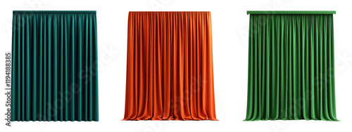 Elegant fabric curtains in vibrant colors