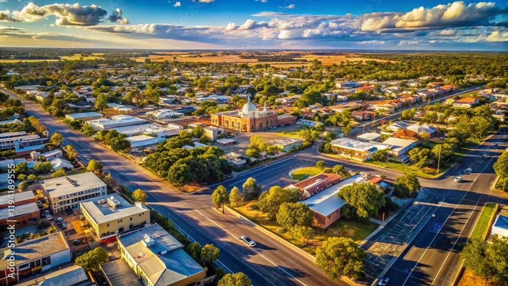 Naklejka premium Coonamble NSW Australia Aerial Outline Map - Architectural Photography