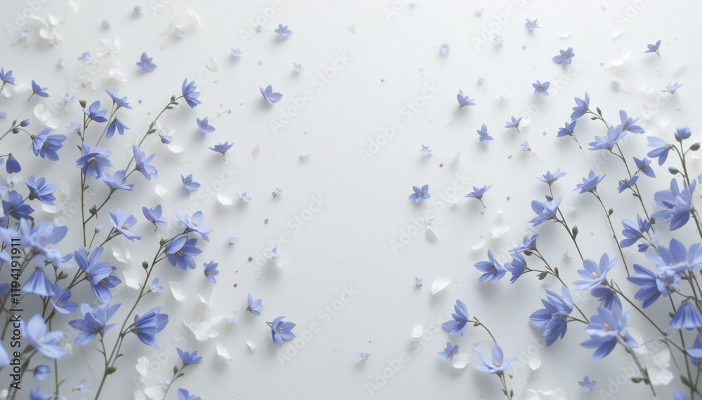 Fototapeta premium Bluebell flower frame on clean background