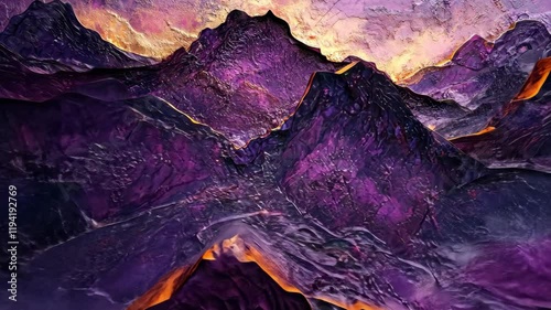 Wallpaper Mural Abstract view of multi-dimensional purple mountains at dusk showcasing vibrant textures and gradients, Abstract aerial multi dimensional mountains purple Torontodigital.ca