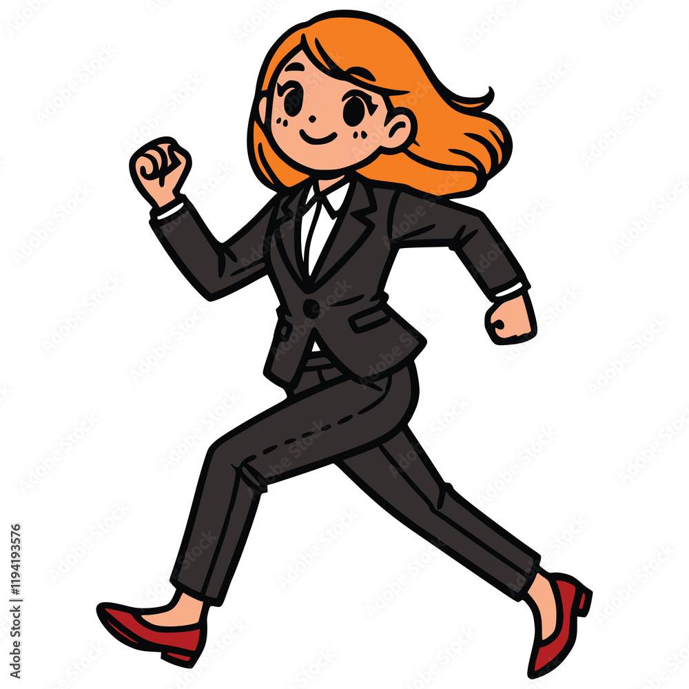 Joyful Sprint of a Career Woman Generative AI Joyful Sprint of a Career Woman Generative AI