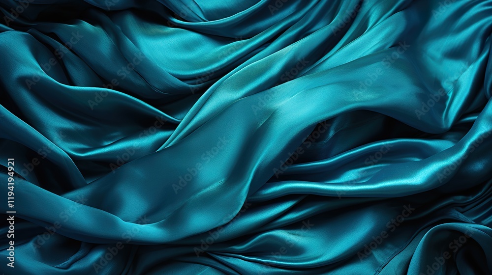 Fototapeta premium blue satin fabric HD 8K wallpaper Stock Photographic Image