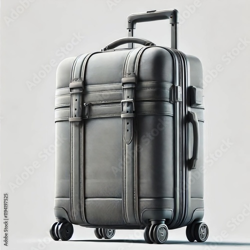 A suitcase for travel with luggage isolated on white background photo