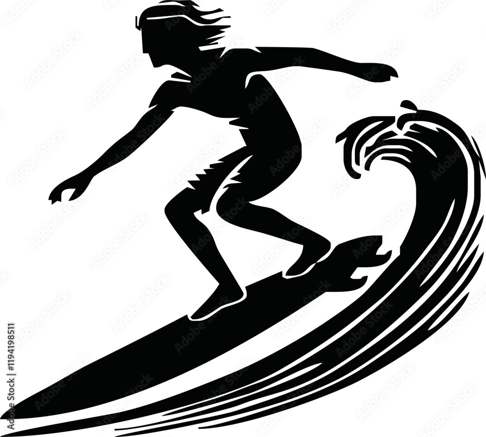 Surfer in motion on the ocean wave. Surfer in motion on the ocean wave.