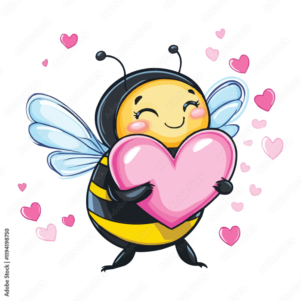 Obraz premium valentine bee clipart