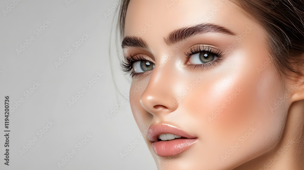 Fototapeta premium Woman with highlighted cheekbones