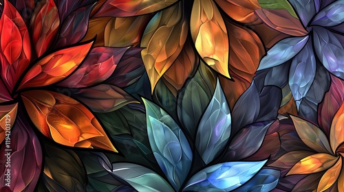 Wallpaper Mural beautiful abstract background of stained glass flower Torontodigital.ca