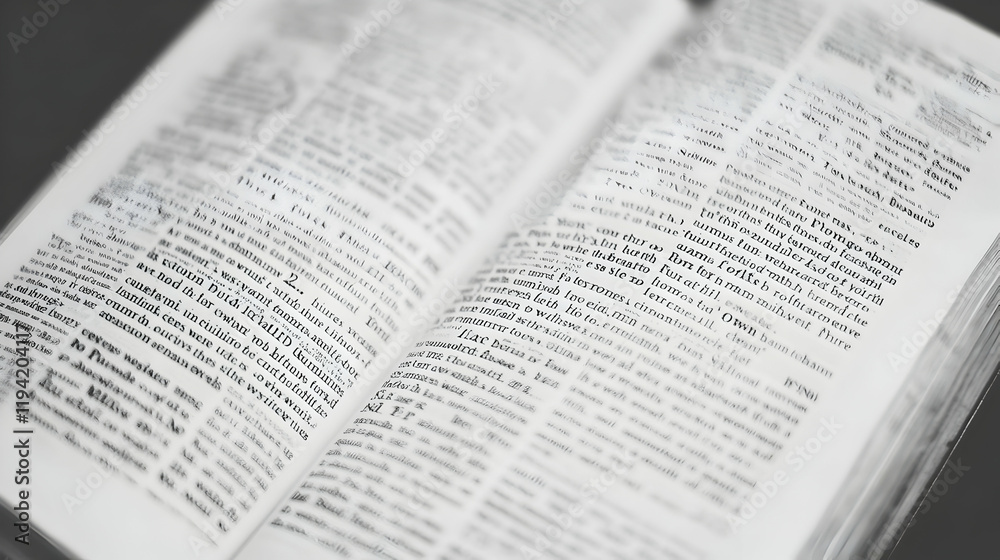 An open book with visible text lines in a black and white illustration represents knowledge, literature, and the fields of education and reading. An open book with visible text lines in a black and white illustration represents knowledge, literature, and the fields of education and reading.