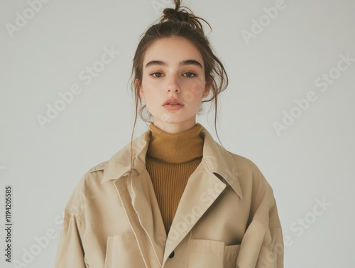 Woman in Tan Coat photo