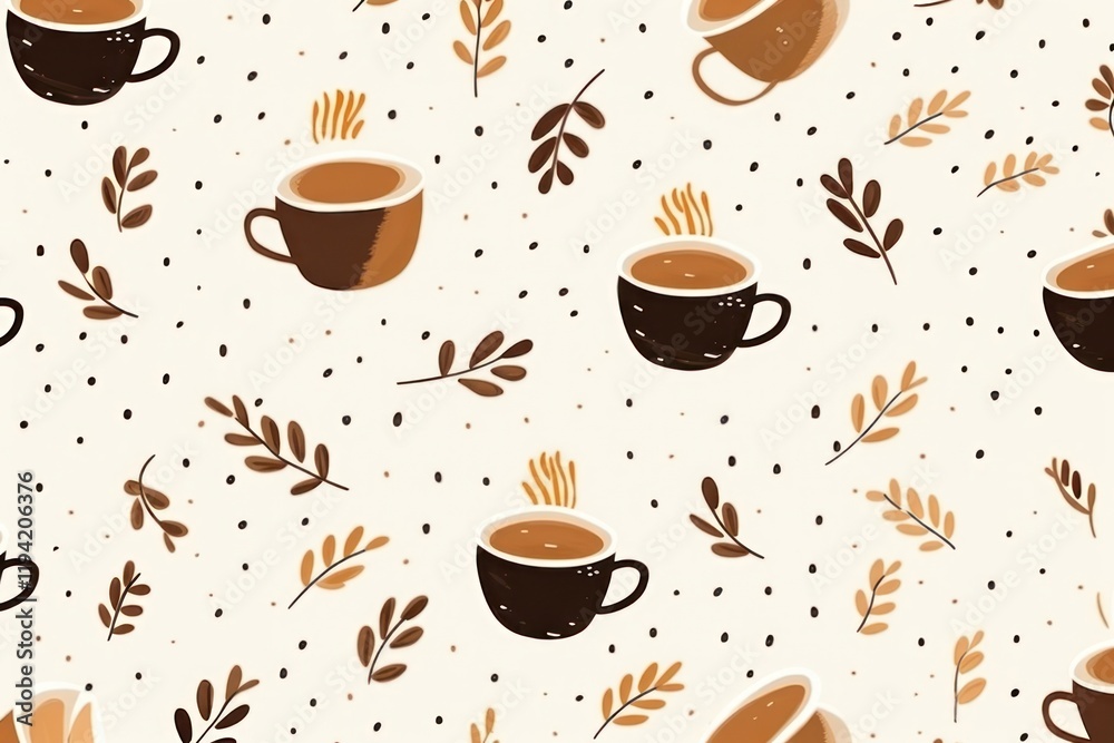 Obraz premium Coffee pattern backgrounds drink.