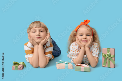 Cute little children with g...