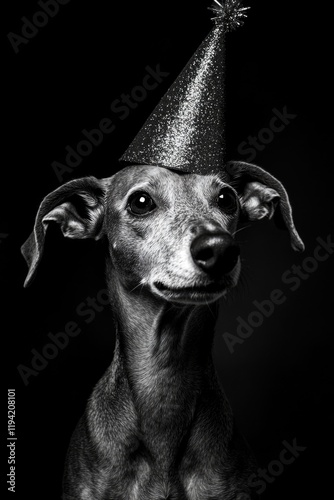 Dog in Party Hat