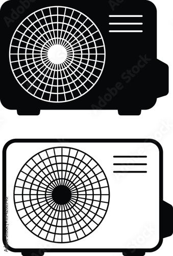 Air conditioner outdoor unit icon. AC system sign. HVAC flat symbol. Ac outdoor unit logo. flat style.