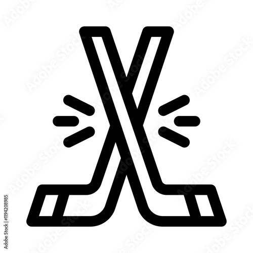 hockey stick line icon