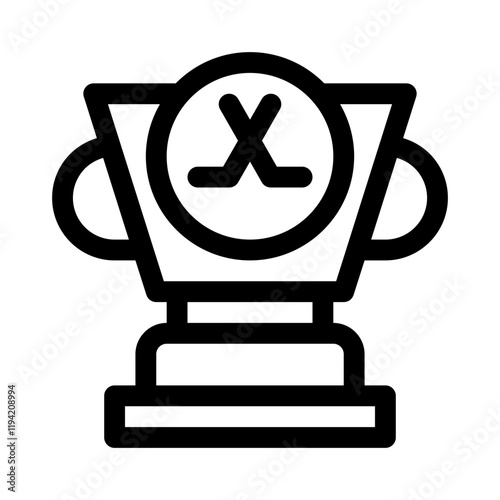 hockey trophy line icon